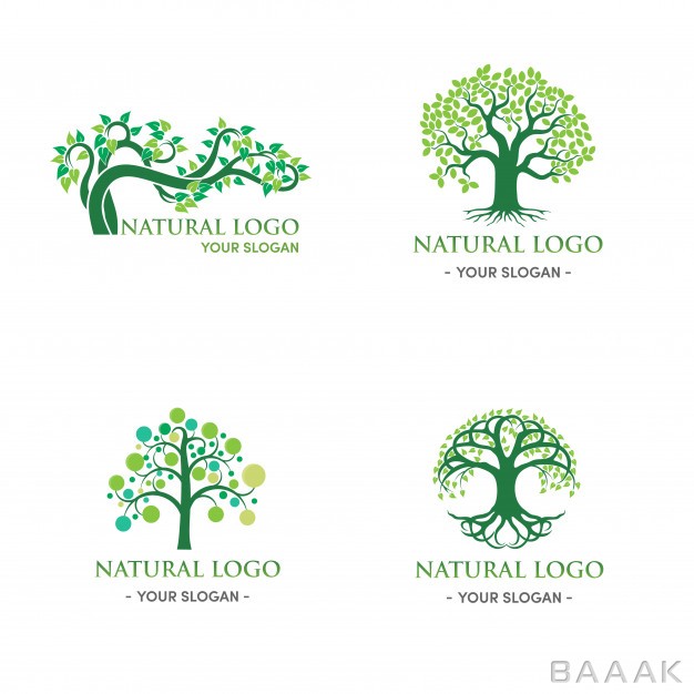 لوگو-زیبا-و-خاص-Green-tree-logo-design-natural-abstract-leaf_184334668