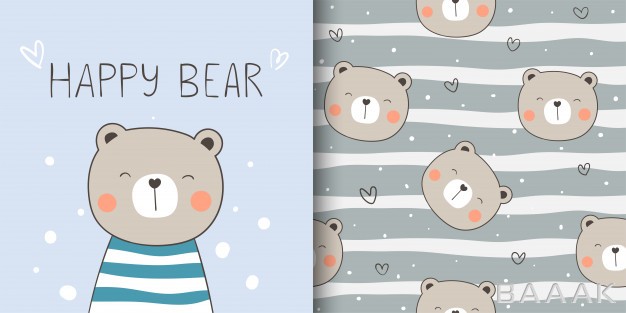 پترن-فوق-العاده-Greeting-card-print-seamless-pattern-happy-bear-fabric-textiles-kids_923122260