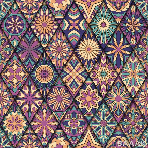 پترن-خاص-و-مدرن-Ornate-floral-seamless-pattern-with-vintage-mandala_756526801