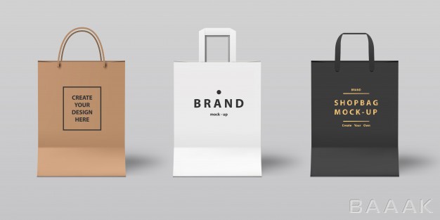 موکاپ-مدرن-و-جذاب-Front-view-realistic-shopping-bag-mock-up-set-white-black-paper-branding_387747337