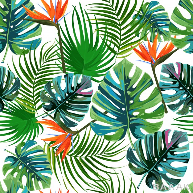 پترن-جذاب-و-مدرن-Tropical-exotic-palm-leaves-pattern_193585507