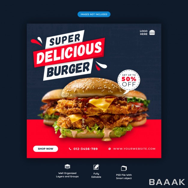 شبکه-اجتماعی-مدرن-Burger-fast-food-menu-social-media-banner-template_767205362