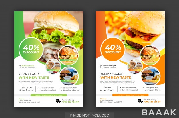 تراکت-مدرن-و-خلاقانه-Burger-shop-flyer-poster-template-vector-restaurant-flyer-template_386013042