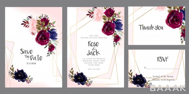 کارت-دعوت-زیبا-Burgundy-blush-watercolor-floral-wedding-invitation-card_287332696