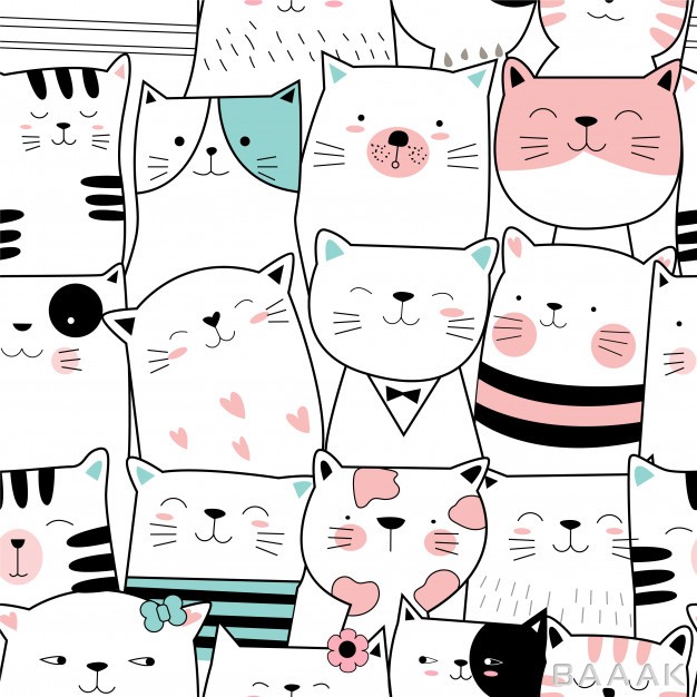 پترن-مدرن-و-جذاب-Cute-baby-cat-seamless-pattern_290596981
