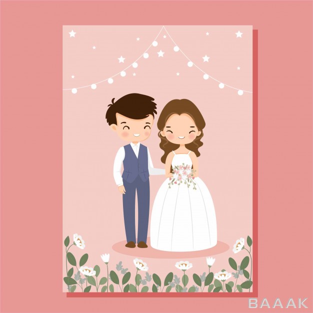 کارت-دعوت-زیبا-و-جذاب-Cute-bride-groom-flower-wedding-invitation-card_781996868