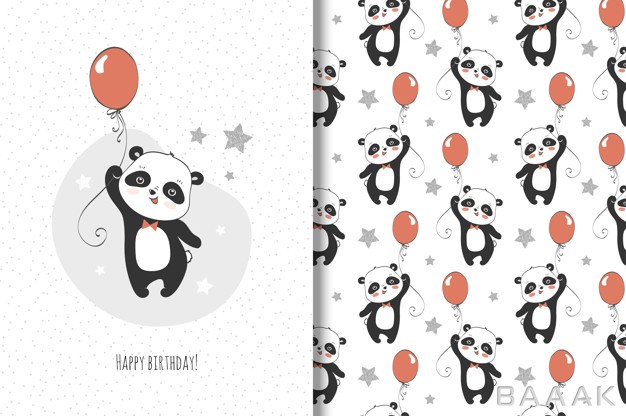 پترن-مدرن-و-خلاقانه-Cute-little-panda-card-seamless-pattern-kids_690709679
