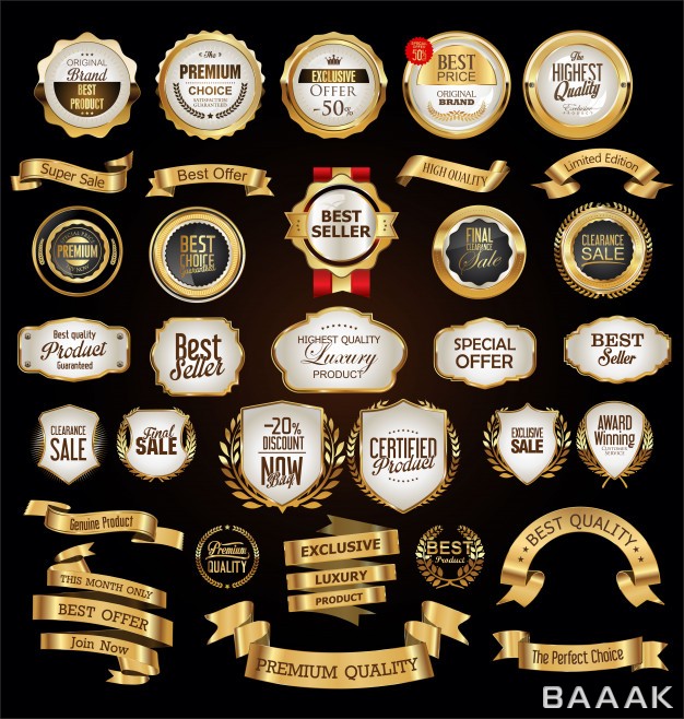 برچسب-خلاقانه-Luxury-premium-golden-badges-labels_325338154