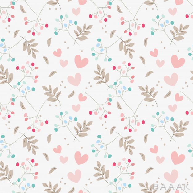پترن-جذاب-و-مدرن-Sweet-floral-tiny-hearts-seamless-pattern_750569243