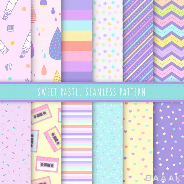 پترن-جذاب-و-مدرن-Sweet-pastel-seamless-pattern-collection_253178187