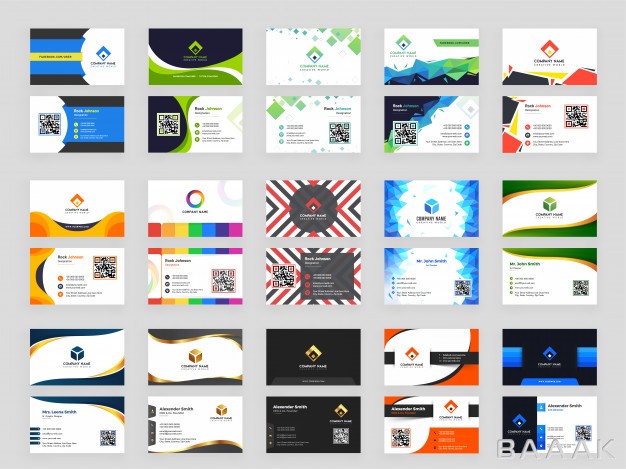 کارت-ویزیت-زیبا-و-جذاب-15-abstract-design-pattern-set-horizontal-business-card_563339196