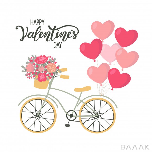 پس-زمینه-خاص-و-مدرن-Valentine-s-day-background-bicycle-with-heart-shaped-balloons-flowers_360718136