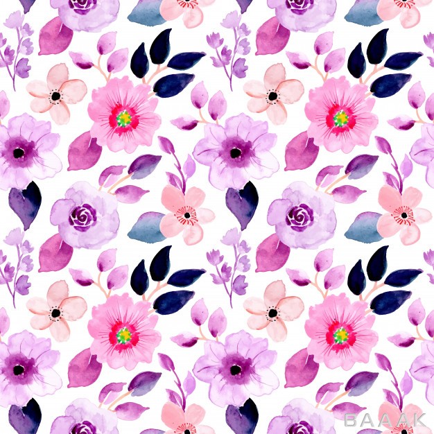 پترن-مدرن-و-جذاب-Beautiful-purple-floral-watercolor-pattern_882112922