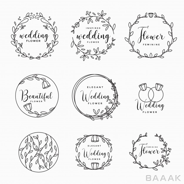 لوگو-خاص-Feminine-floral-wedding-logo-collection_548649399