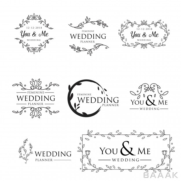 لوگو-خاص-Feminine-floral-wedding-logo-collection_454834520