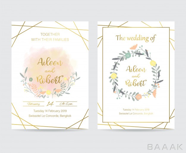قاب-جذاب-و-مدرن-Geometry-gold-wedding-invitation-card-with-flower-leaf-frame_460046704