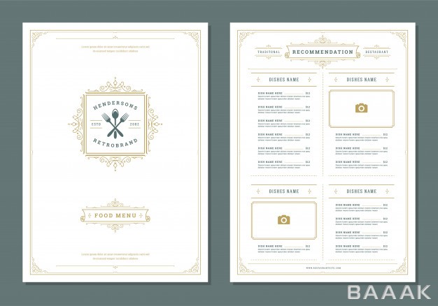 بروشور-خلاقانه-Restaurant-menu-design-label-vector-brochure-template_767585056
