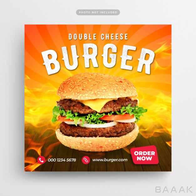 قالب-اینستاگرام-پرکاربرد-Burger-fast-food-restaurant-social-media-post-web-banner_112983177