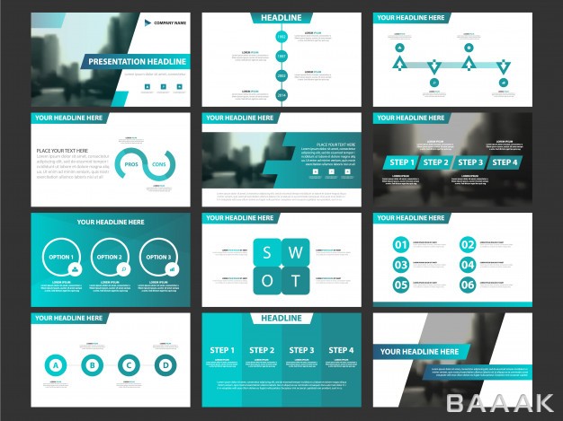 اینفوگرافیک-خاص-Business-presentation-infographic-elements-template-set-annual-report-corporate-horizontal-brochure-design-template_702012216