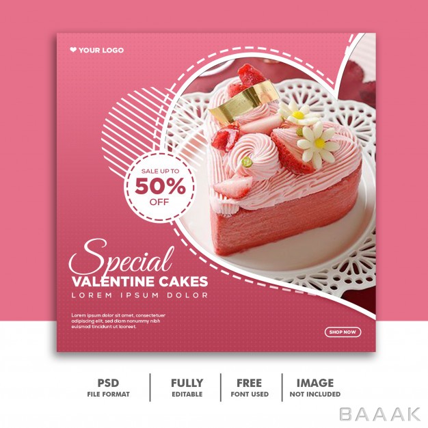 شبکه-اجتماعی-زیبا-و-خاص-Valentine-banner-social-media-post-instagram-food-cake-pink-glamour_844950514