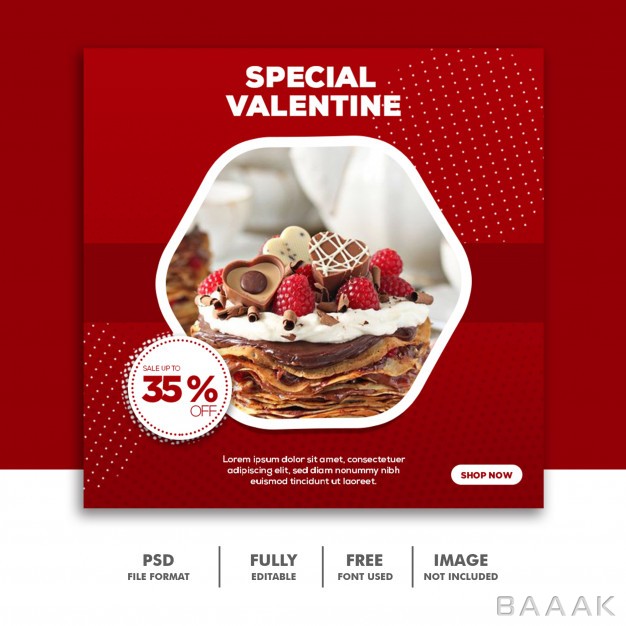 شبکه-اجتماعی-مدرن-و-جذاب-Valentine-banner-social-media-post-instagram-food-red-cake-special_733604188