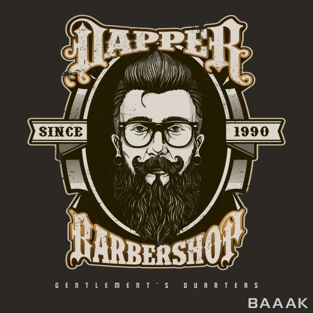 لوگو-زیبا-Hand-drawn-barber-shop-logo-vintage-style_680682548