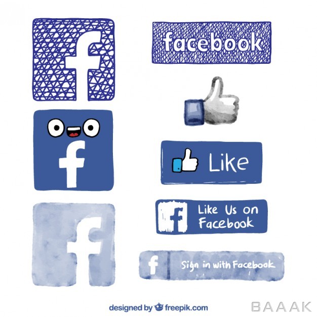 لوگو-خاص-و-خلاقانه-Hand-drawn-facebook-logos_832588