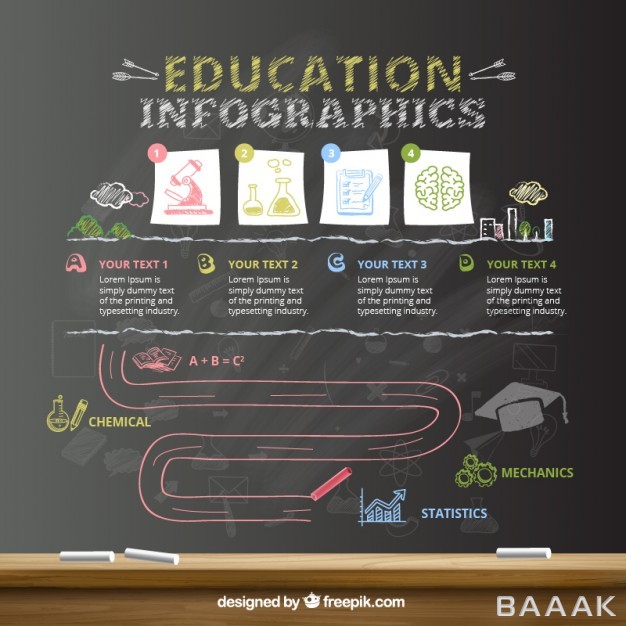 اینفوگرافیک-جذاب-و-مدرن-Education-infographic-blackboard_795580