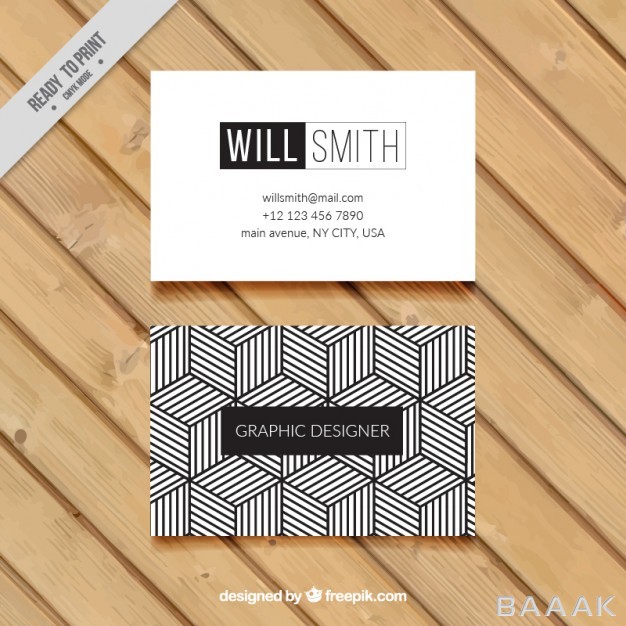 کارت-ویزیت-جذاب-Geometric-business-card-black-white_846202