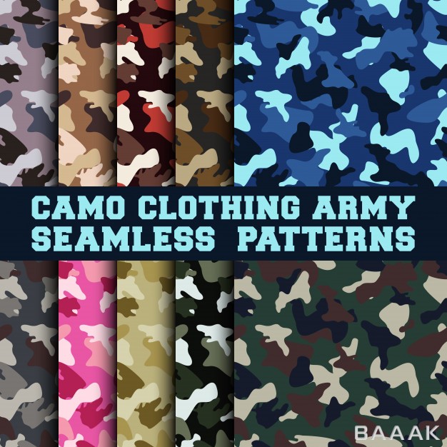 پترن-مدرن-Set-camouflage-clothing-army-seamless-pattern_524911317