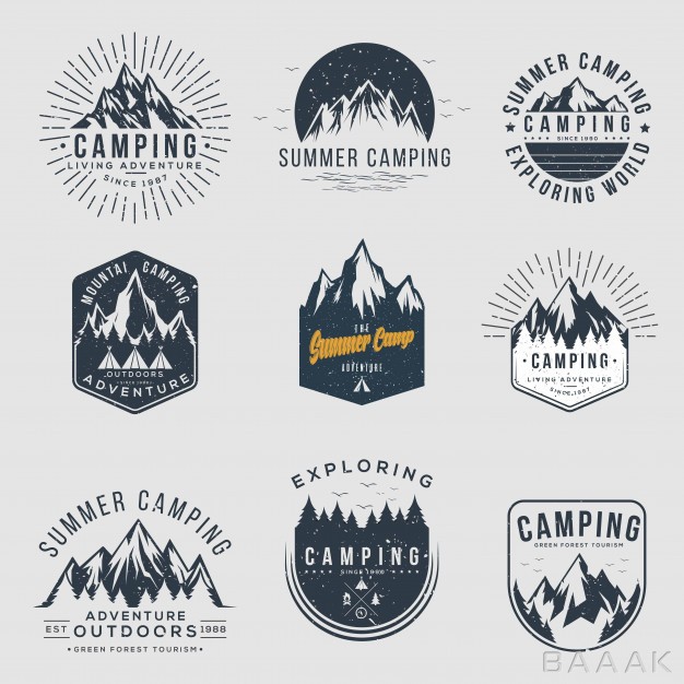 لوگو-خاص-و-خلاقانه-Set-camping-outdoor-adventure-vintage-logos_394191537