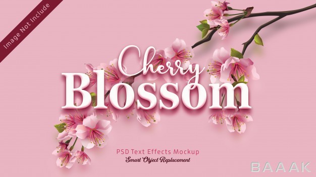موکاپ-زیبا-و-جذاب-Cherry-blossom-3d-text-effects-mockup_140009556
