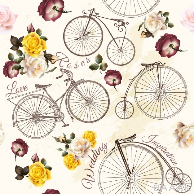 پترن-مدرن-و-خلاقانه-Bikes-flowers-pattern-design_129763637