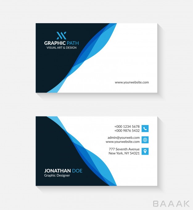 کارت-ویزیت-خاص-و-مدرن-Simple-business-card-with-logo-icon-your-business_4115870