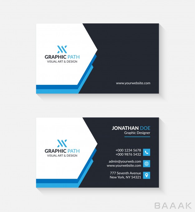 کارت-ویزیت-مدرن-و-خلاقانه-Simple-business-card-with-logo-icon-your-business_395686706