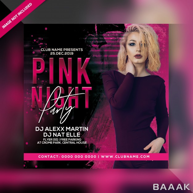 تراکت-مدرن-Pink-night-party-flyer_151683148