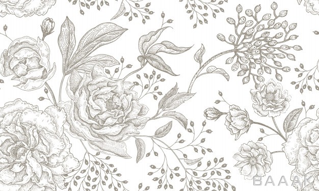 پترن-جذاب-و-مدرن-Floral-vintage-seamless-pattern_438226245