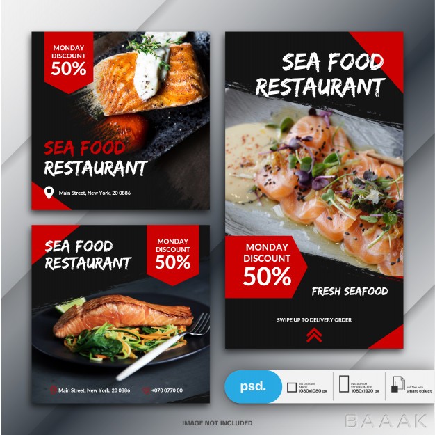 قالب-اینستاگرام-خاص-و-خلاقانه-Instagram-stories-feed-post-bundle-food-business-marketing_740221288