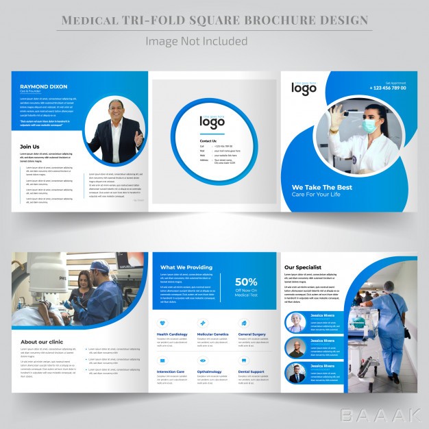 بروشور-جذاب-Square-medical-trifold-brochure-design_3669986