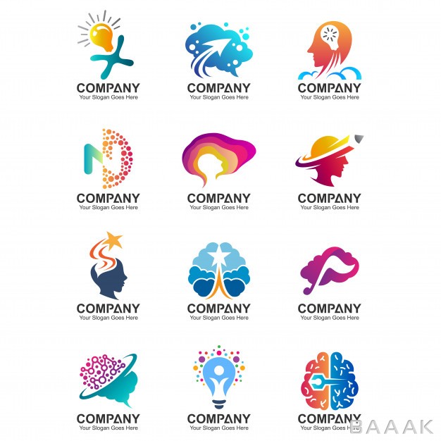 لوگو-پرکاربرد-Brain-creative-mind-education-logo-template-smart-idea-logo-icons-science-symbol-set_2950562