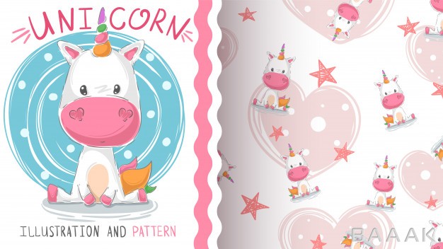 پترن-مدرن-Cute-teddy-unicorn-seamless-pattern_525058005