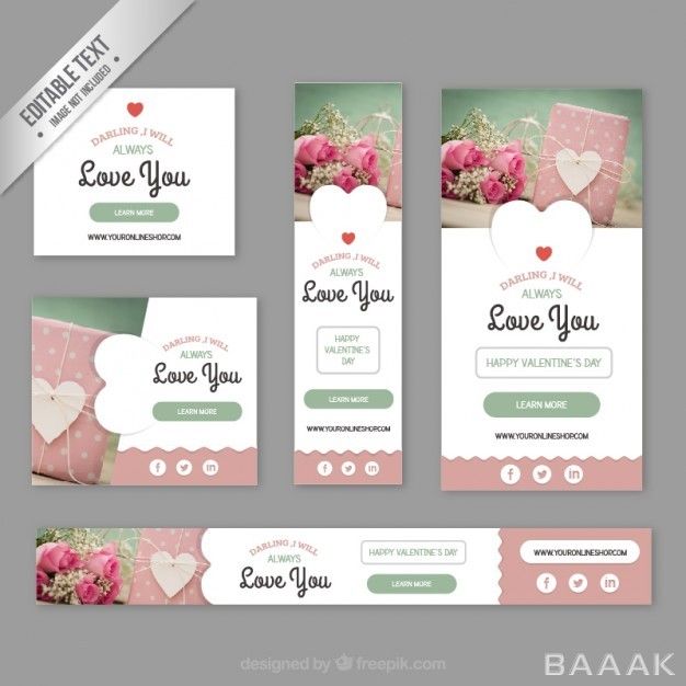 بنر-خاص-و-خلاقانه-Cute-valentine-banners-pack_431361062