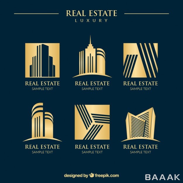 لوگو-مدرن-Luxury-golden-real-estate-logos_875119
