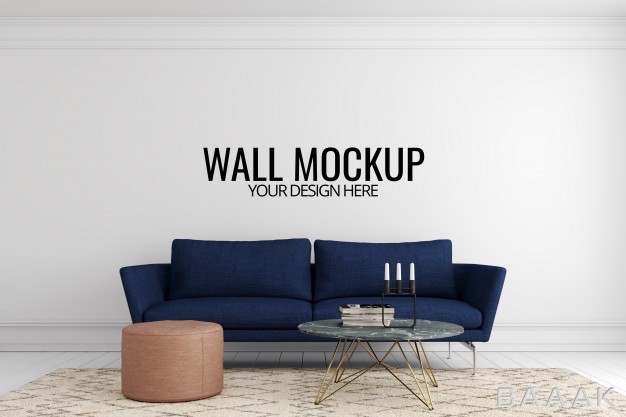 موکاپ-جذاب-Wall-mockup-white-interior-with-sofa-decoration_770117812