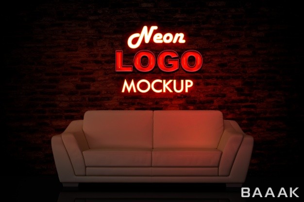 لوگو-جذاب-Neon-logo-mockup-with-couch_2355715