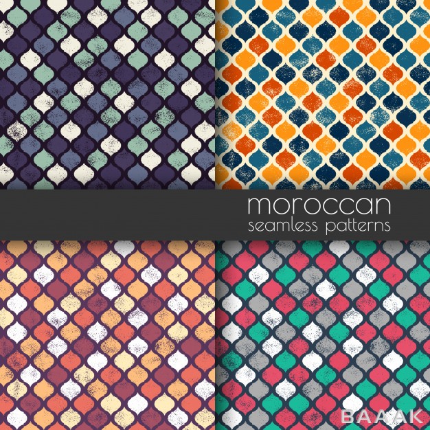 پس-زمینه-مدرن-و-خلاقانه-Set-moroccan-grunge-seamless-pattern-geometric-texture-background_398470463