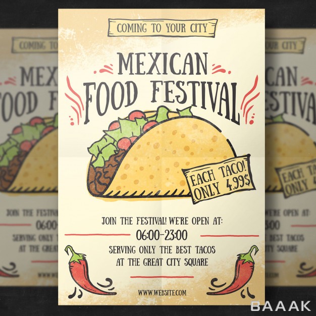 تراکت-خاص-و-خلاقانه-Mexican-food-flyer-template_229171300