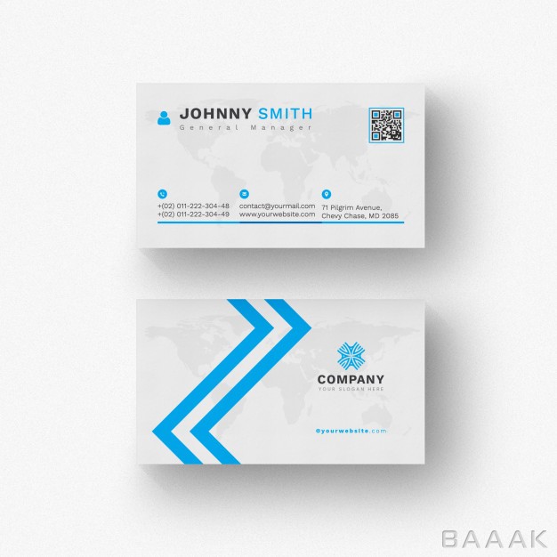 کارت-ویزیت-مدرن-و-جذاب-White-business-card-with-blue-details_2899216