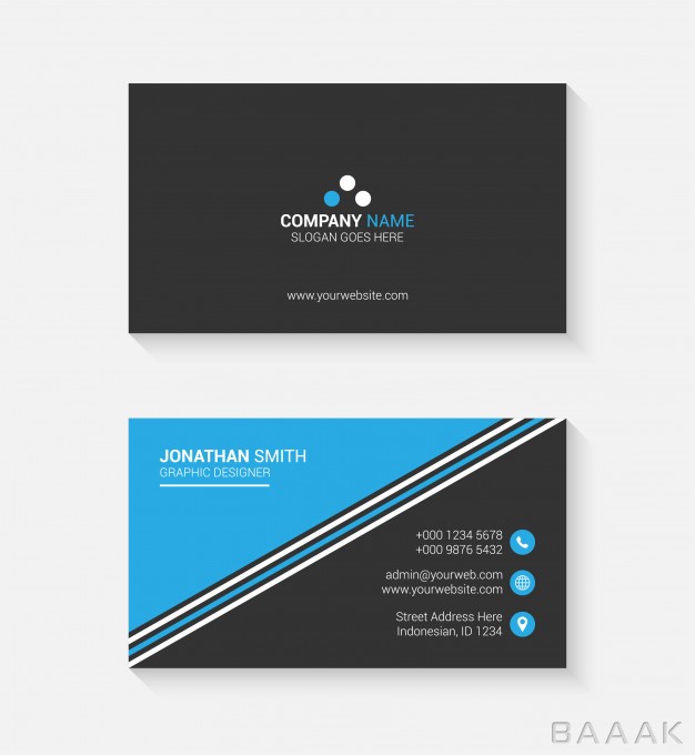کارت-ویزیت-مدرن-Simple-business-card-with-logo-icon-your-business_504232115