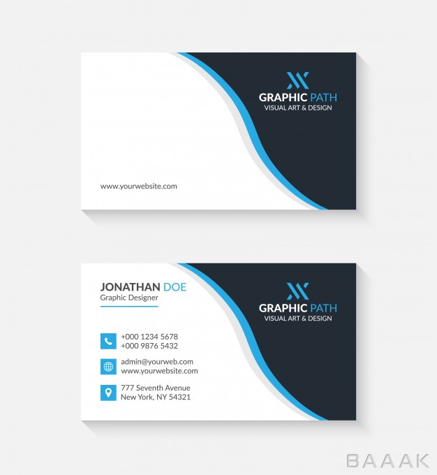 کارت-ویزیت-خلاقانه-Simple-business-card-with-logo-icon-your-business_4036371